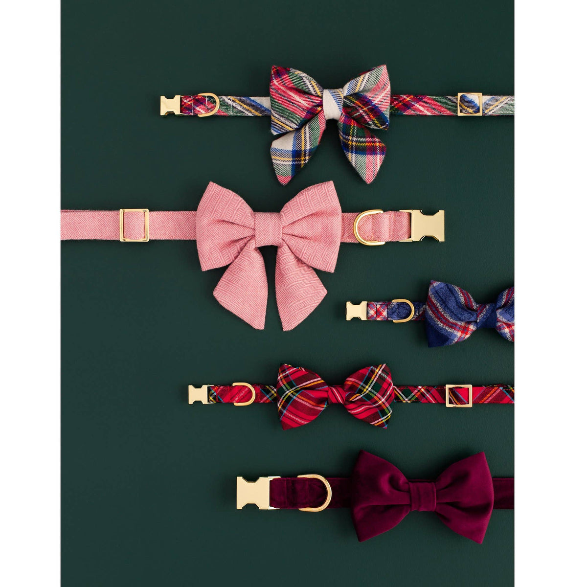 Burgundy Velvet Dog Collar