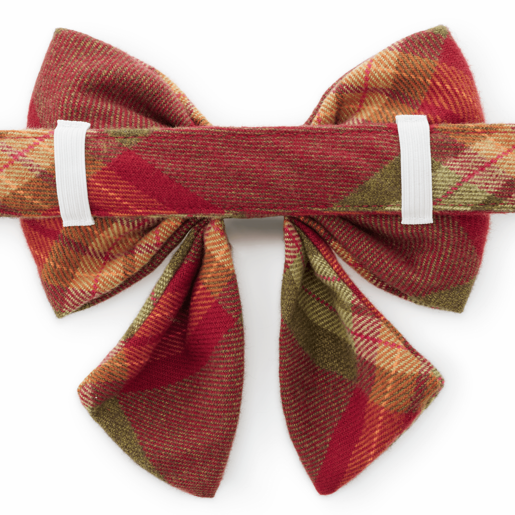 Orchard Plaid Flannel Lady Dog Bow