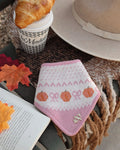 Pink bow pumpkins knitted bandana