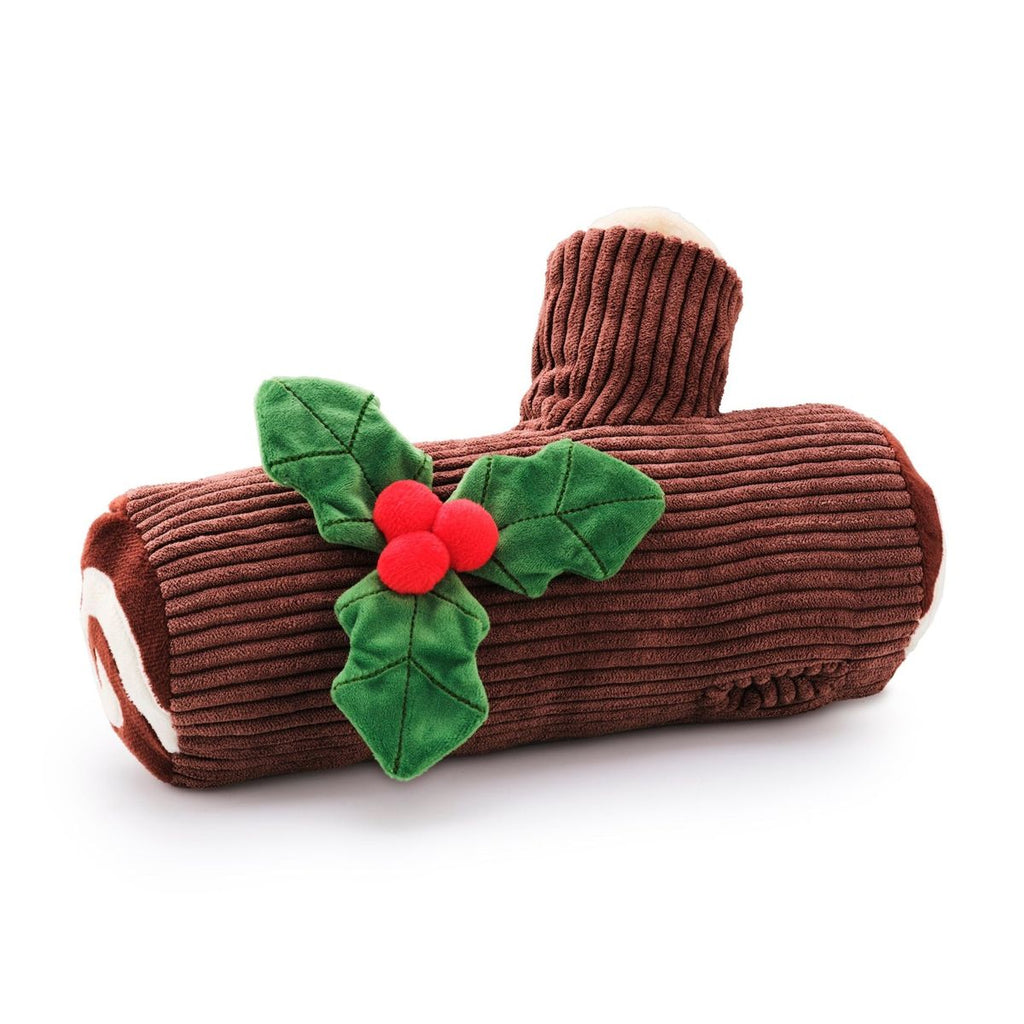 Yule log interactive snuffle toy