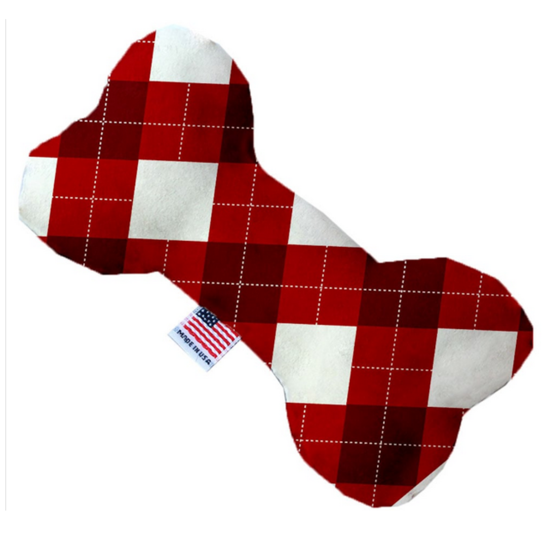 Candy Cane Argyle plush bone