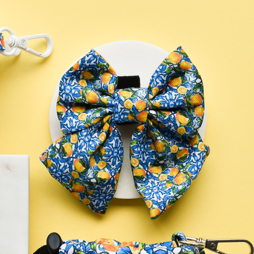 Amalfi Lemon Sailor Dog Bow Tie