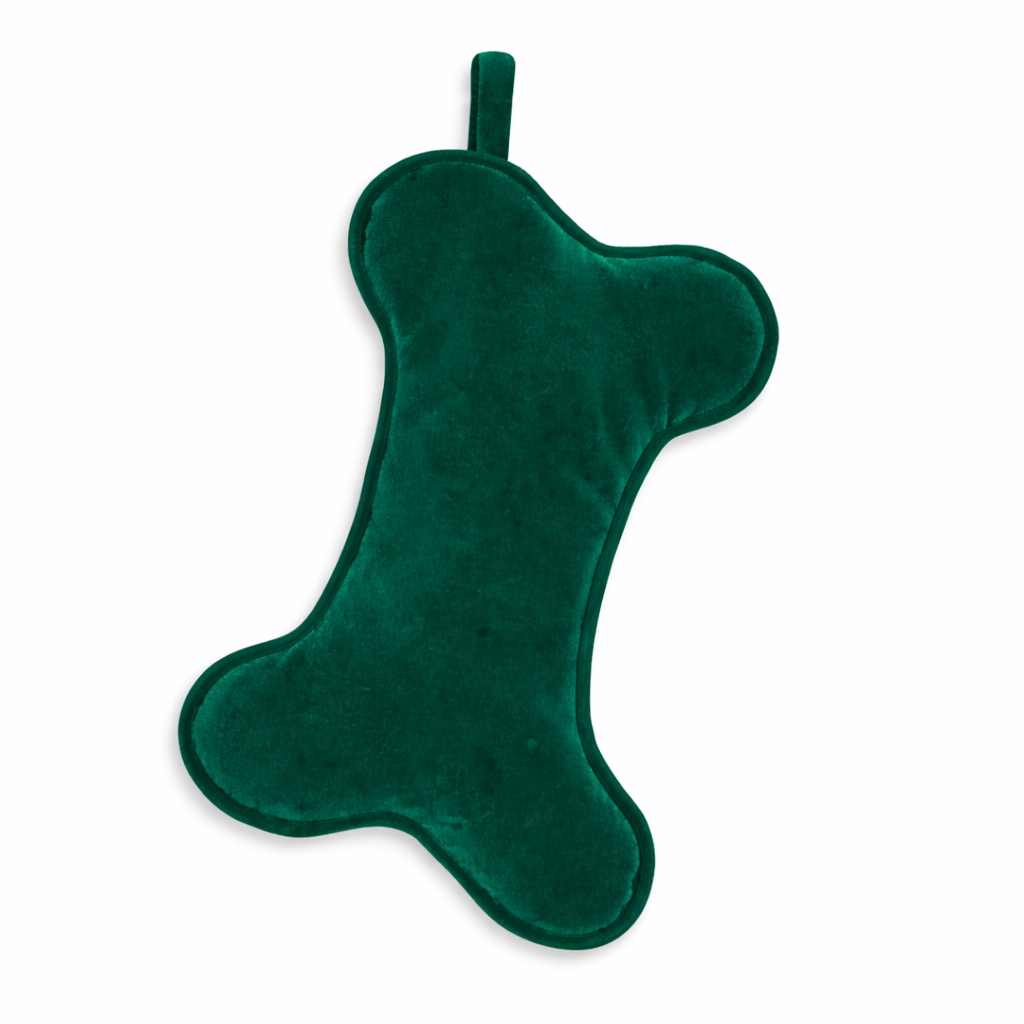 Forest Green Velvet Dog Christmas Stocking