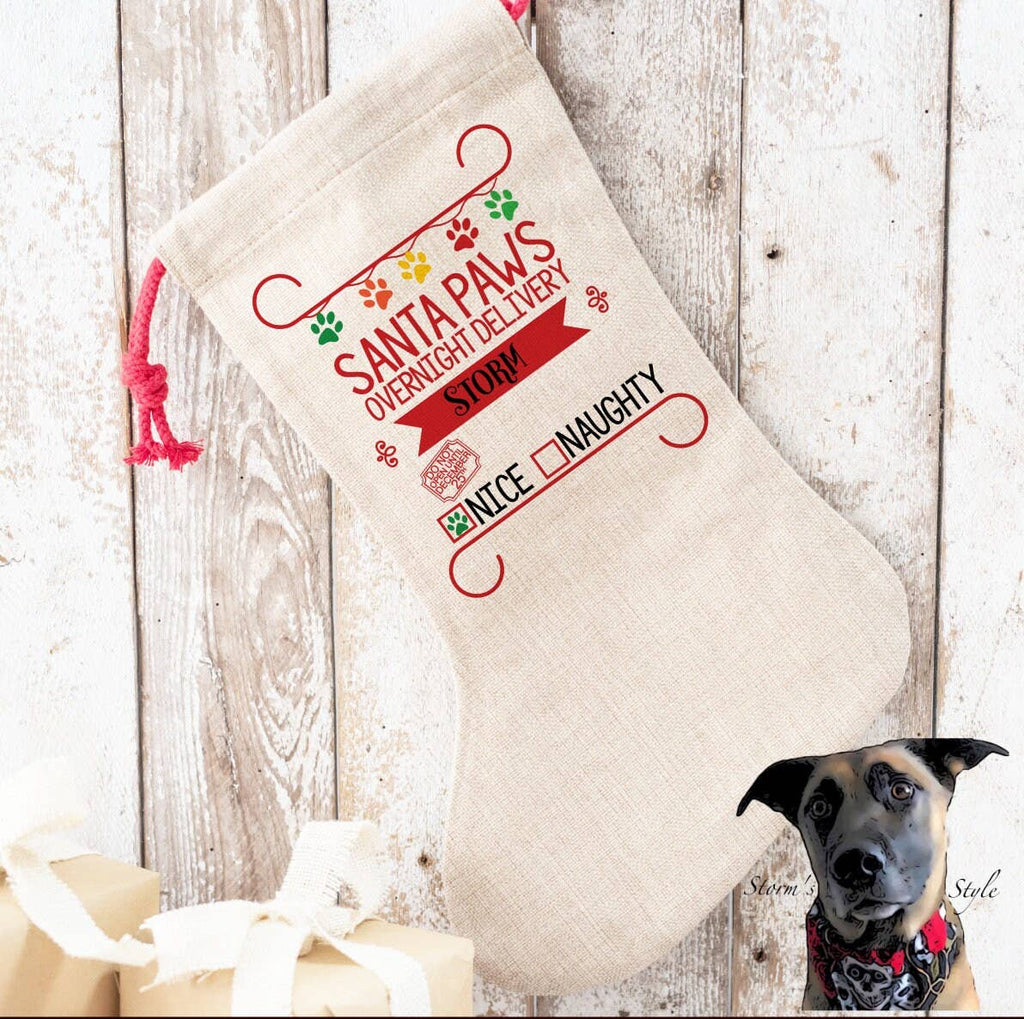 Personalised Pet Stocking Or Santa Sacks - Santa Paws