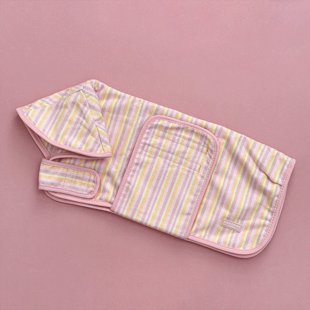 Pastel Stripes Drying Dog Robe
