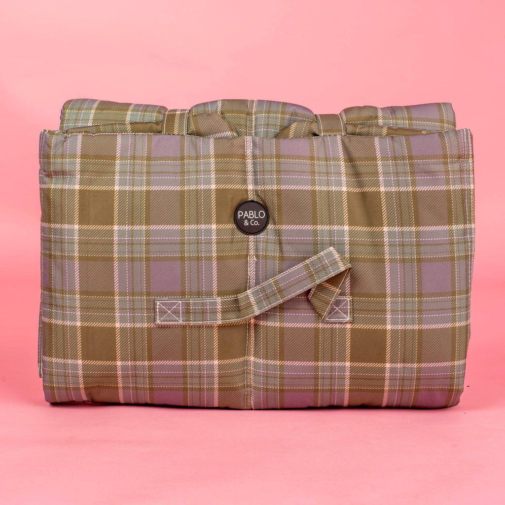 Deluxe Travel Mat: Green Plaid