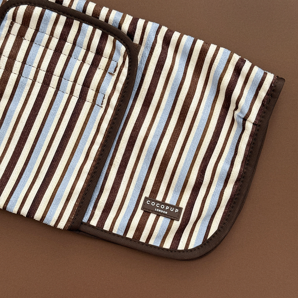 Brown & Blue Stripes Drying Dog Robe