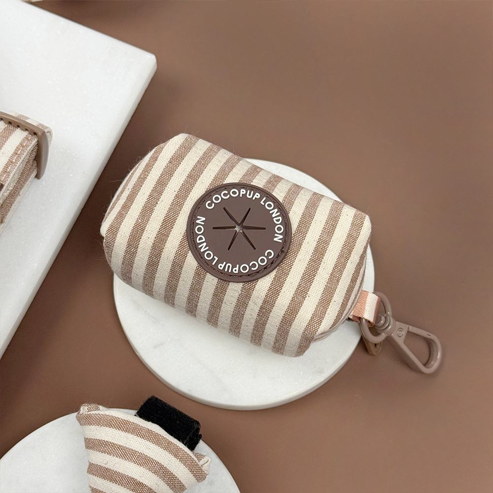 London Linen Stripes Poop Bag Holder
