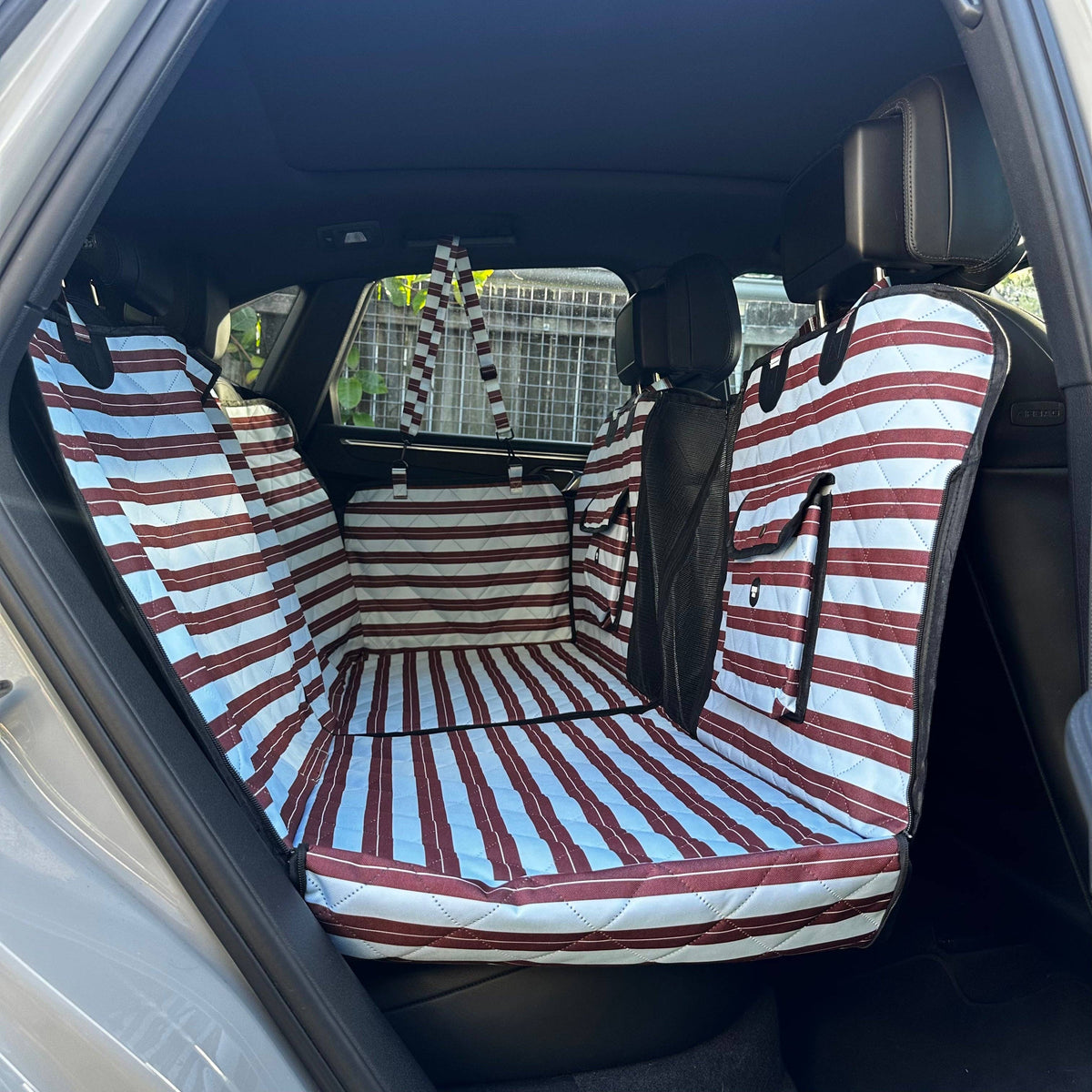 Sunday Stripes: Deluxe Hard Base Hammock Car Seat Cover