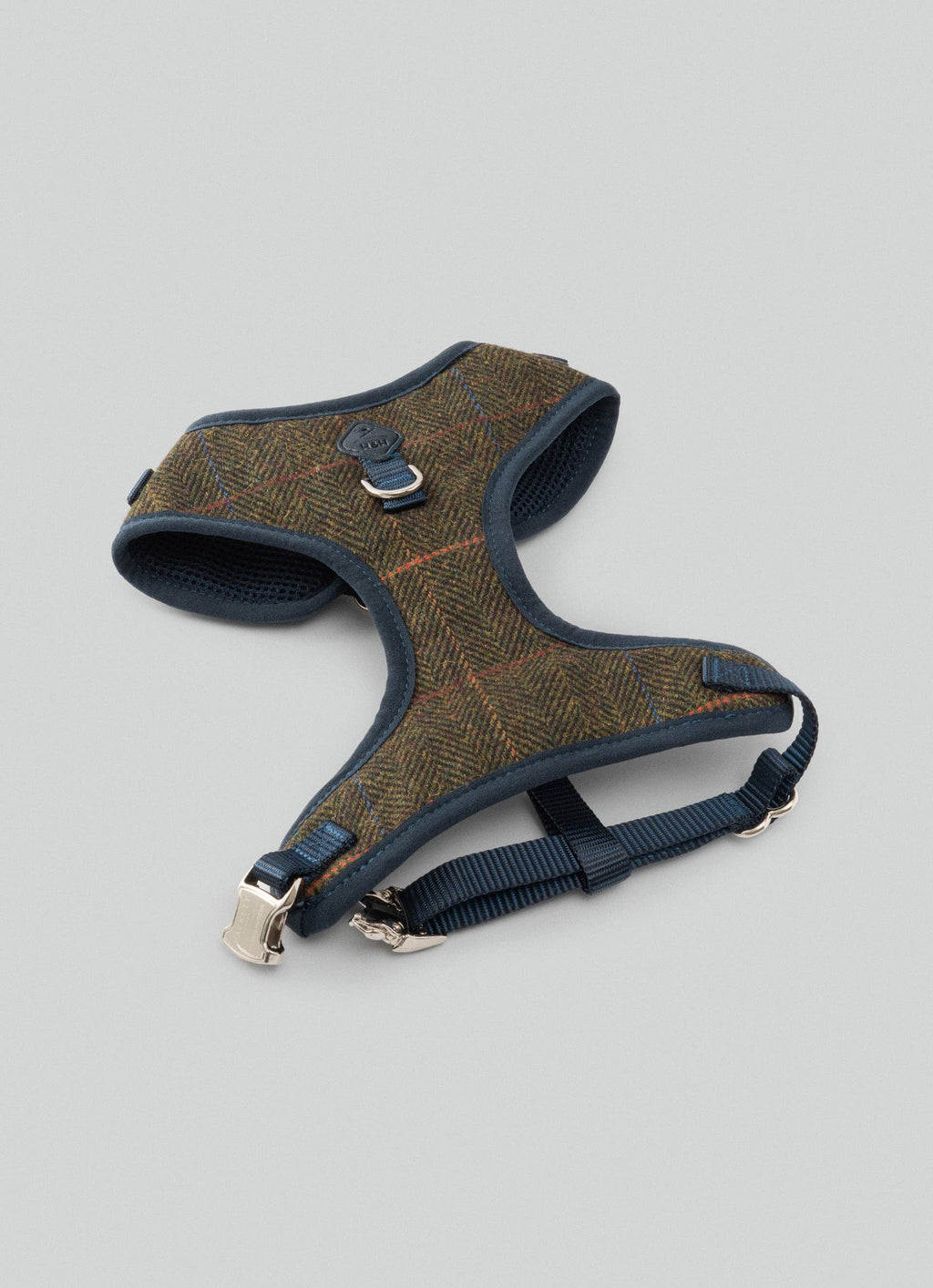 Hackett x Hugo Hudson Dark Green Checked Tweed Dog Harness