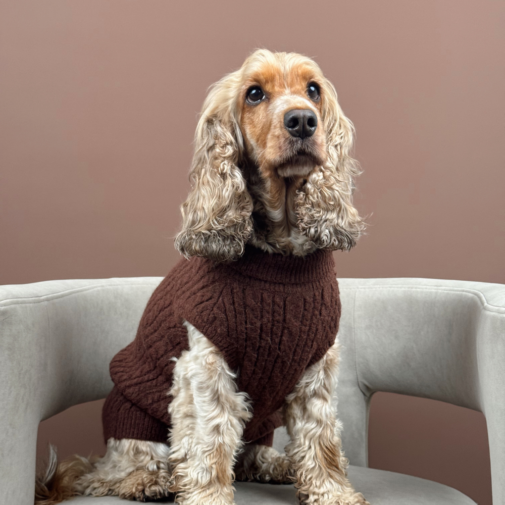 Cable Knit Jumper - Hot Coco