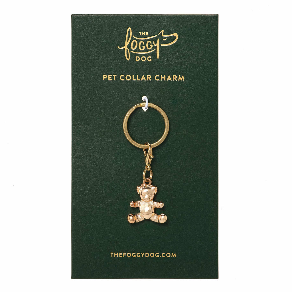 Gold Bear Dog Collar Charm