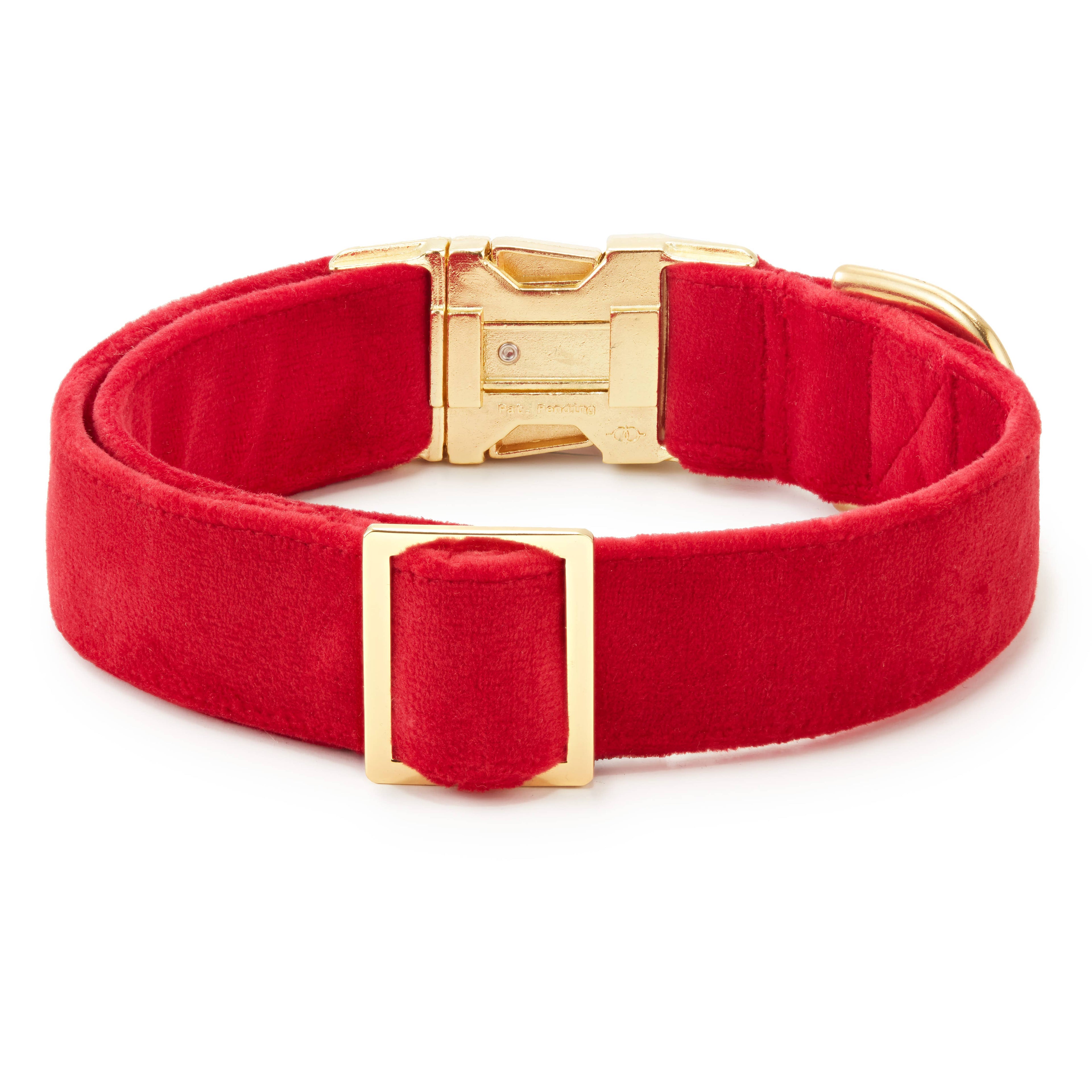 Cranberry Velvet Dog Collar
