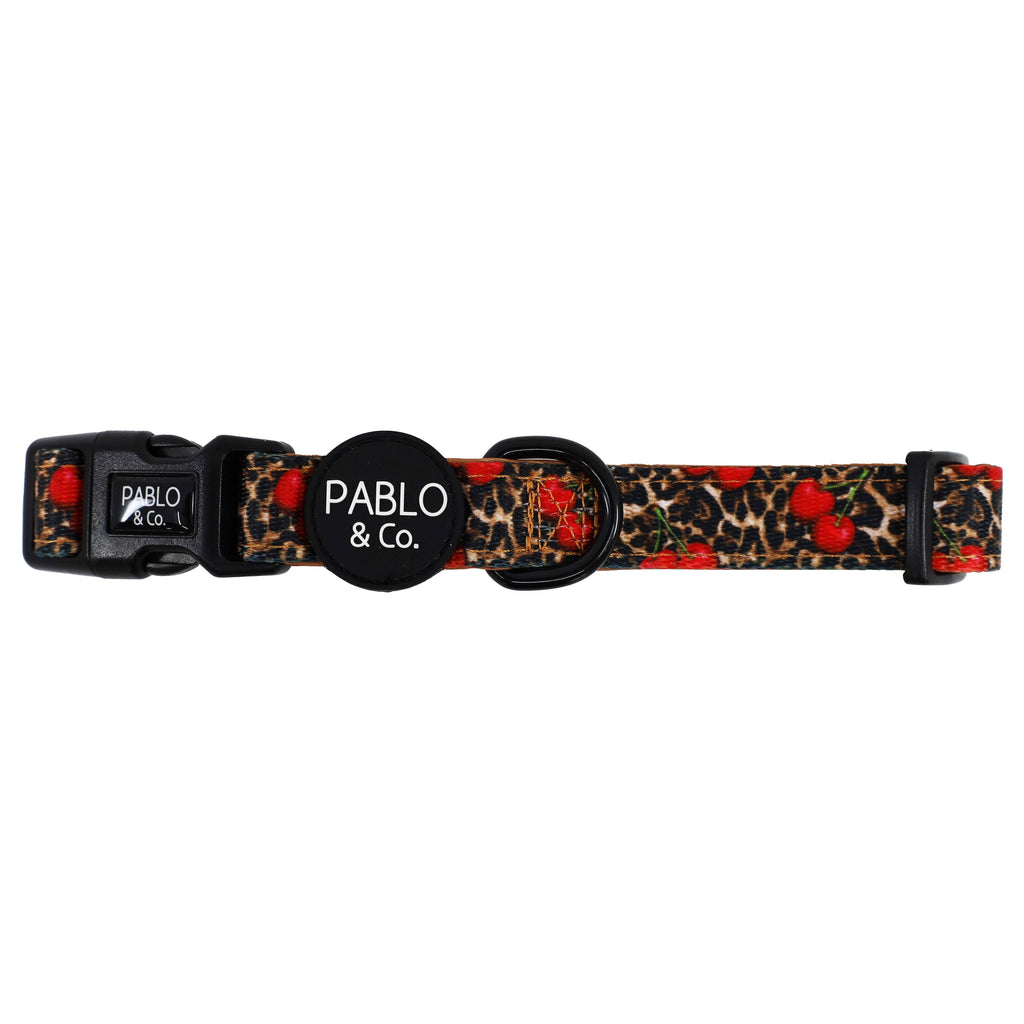 Leopard Cherries: Dog Collar