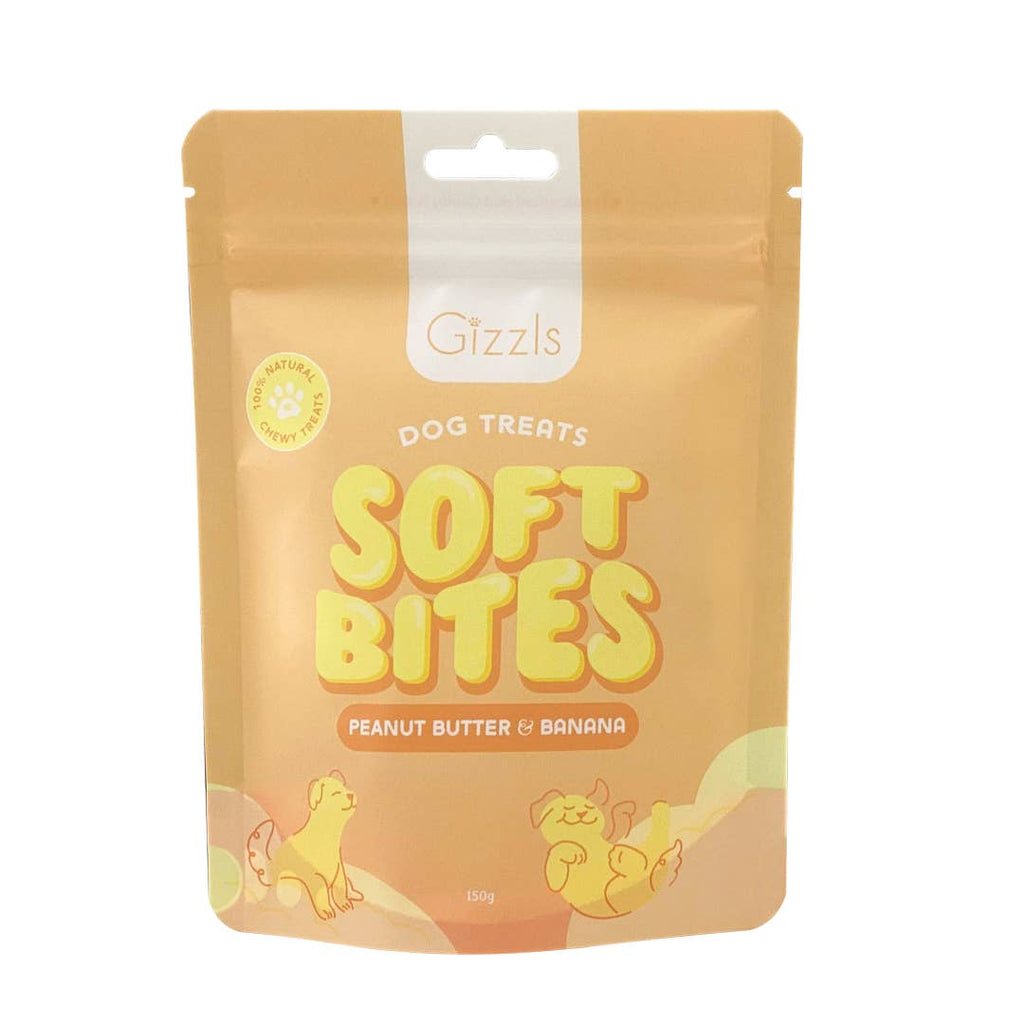 Gizzls Soft Bites Peanut Butter & Banana Dog Treats (150g)