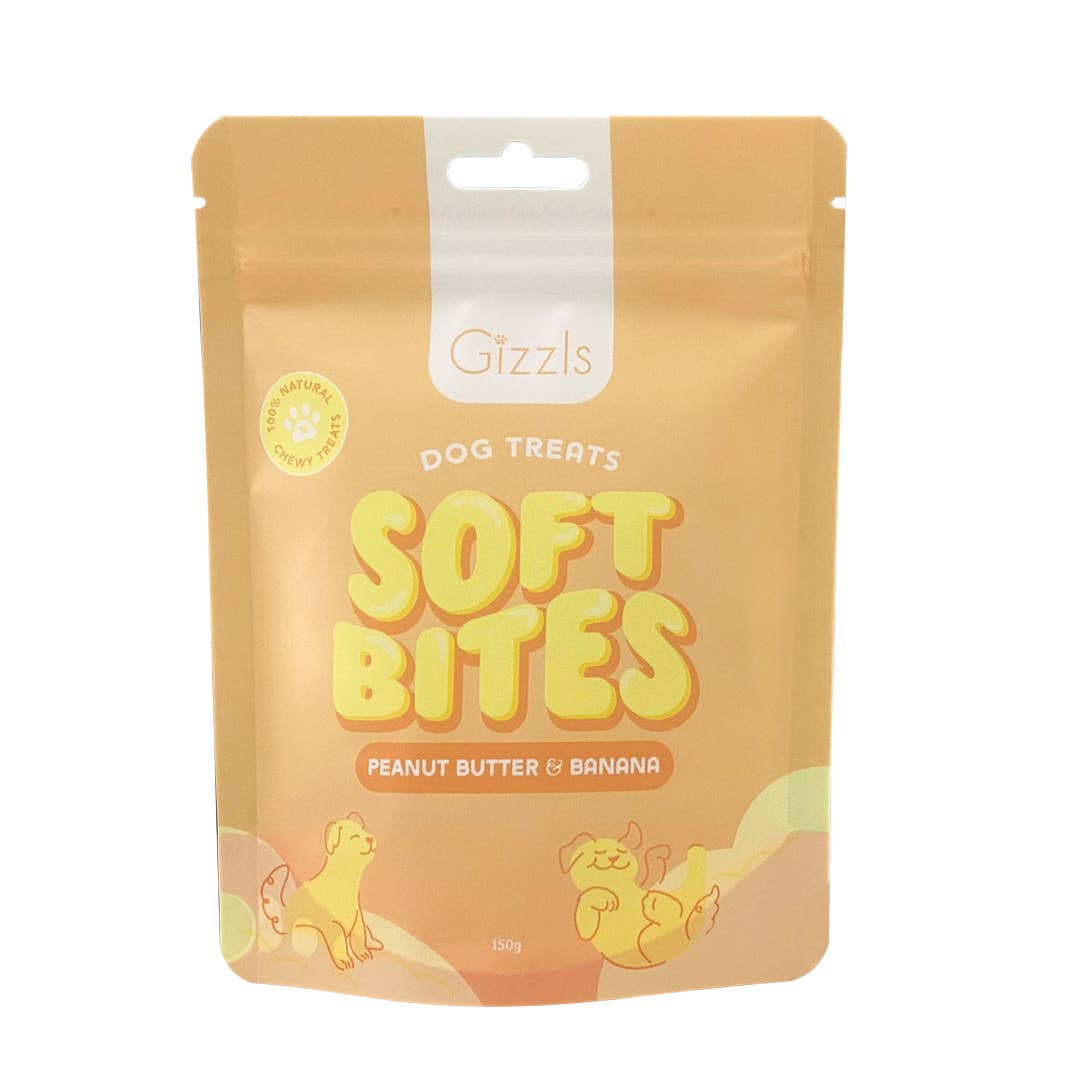 Gizzls Soft Bites Peanut Butter & Banana Dog Treats (150g)