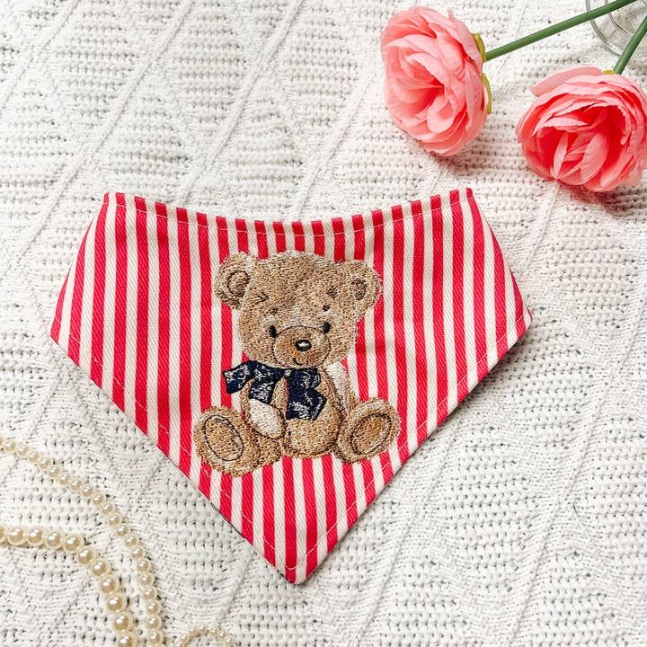 Bear Bandana - Red stripe