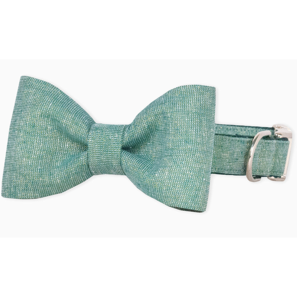 Green Glitter bow tie dog collar