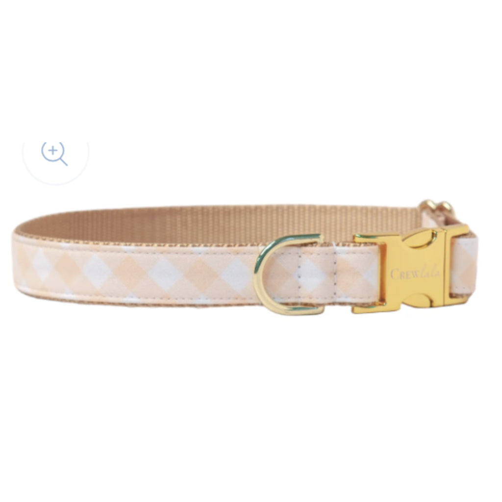 Sandy Check Bow Tie Dog Collar