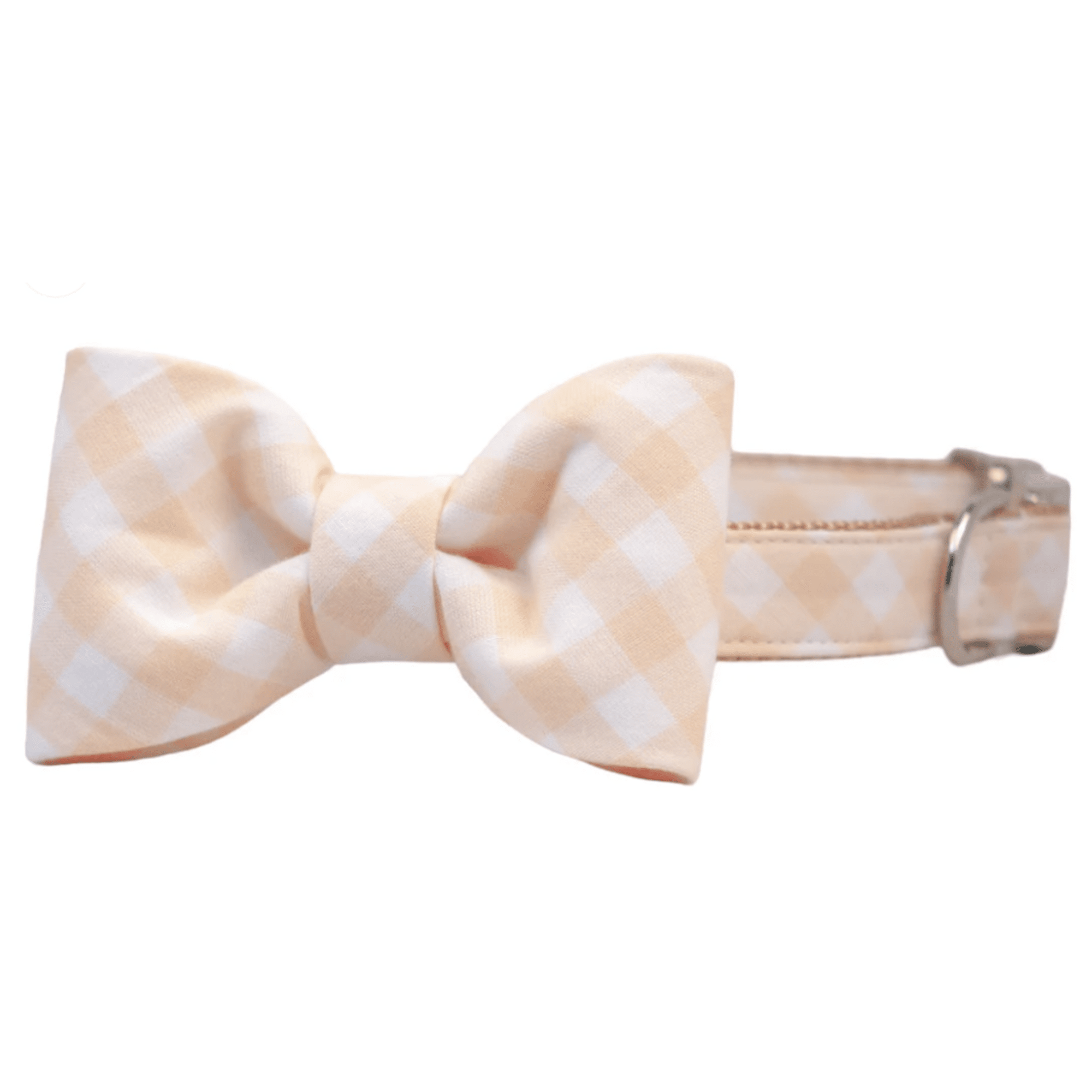 Sandy Check Bow Tie Dog Collar