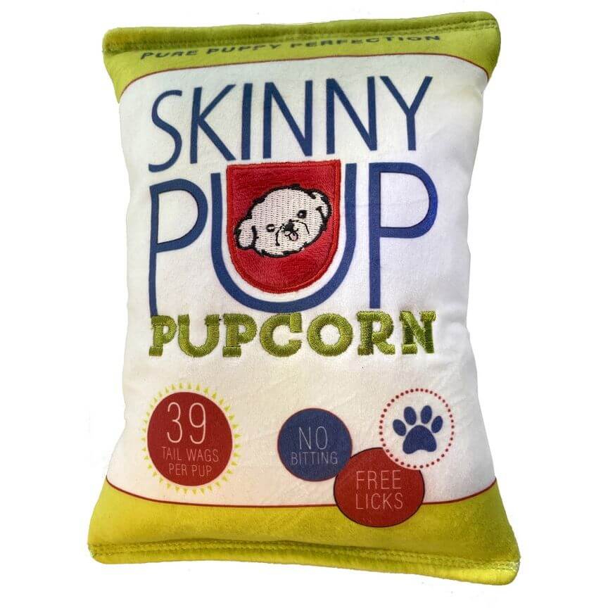 Skinny pup pupcorn dog toy