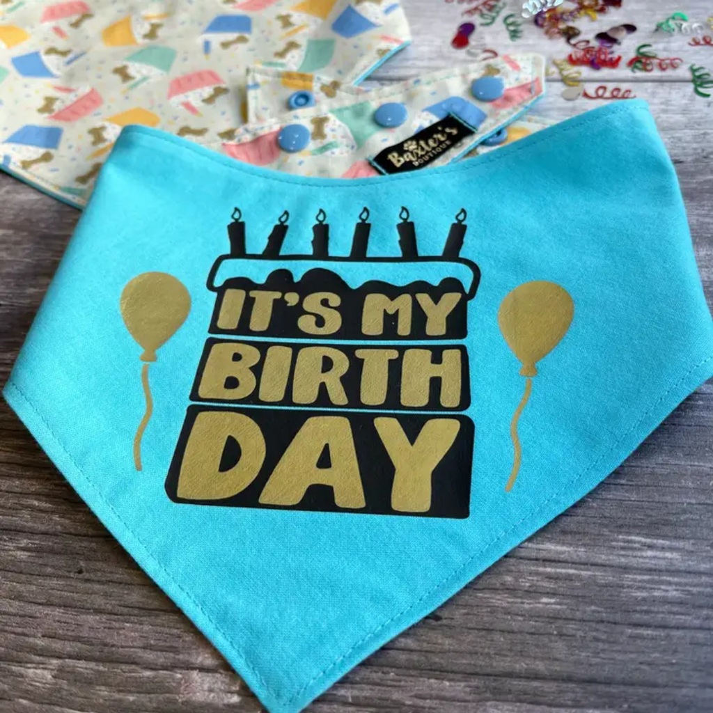 It's my Birthday Reversible Bandana (blue)