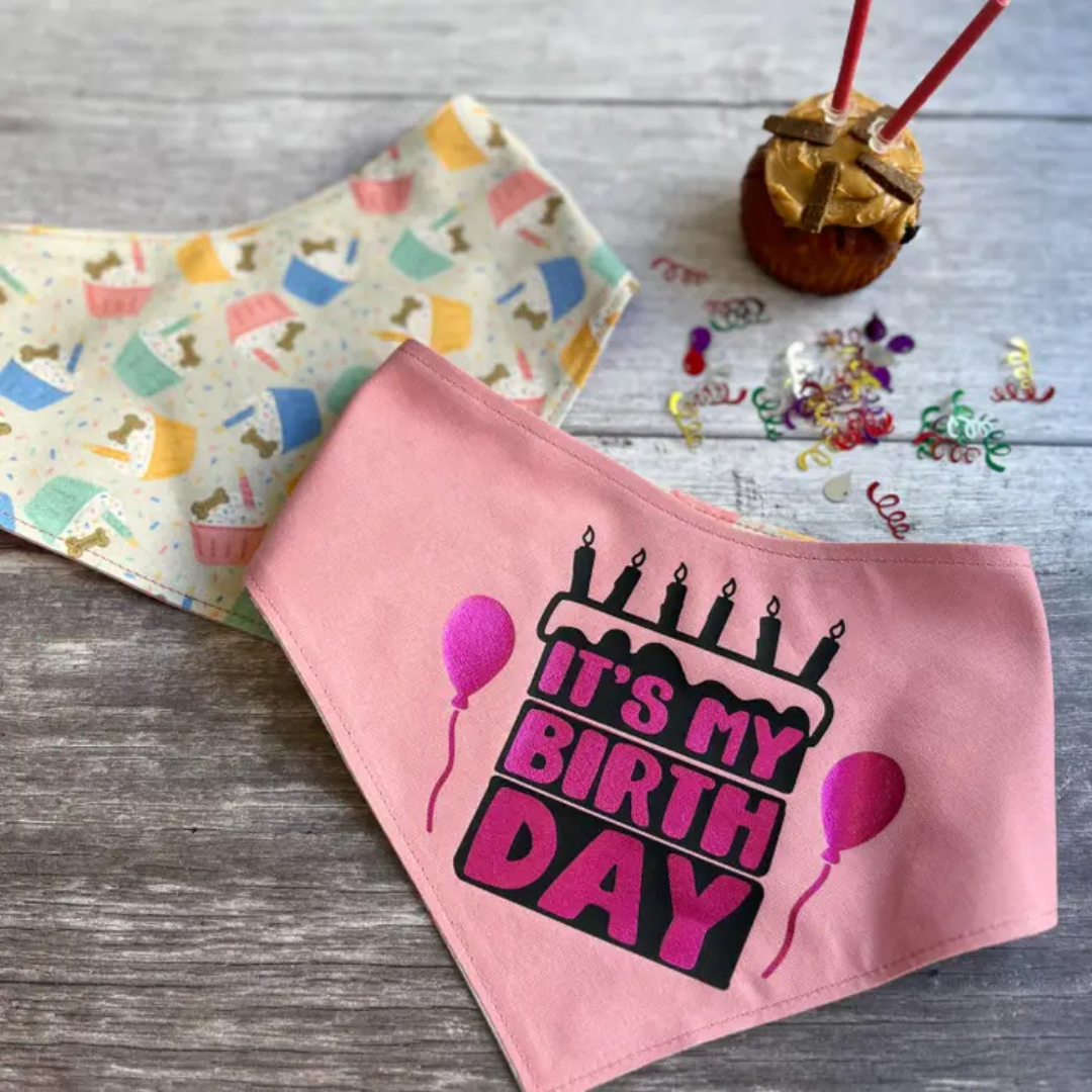 It's my Birthday Reversible Bandana (pink)