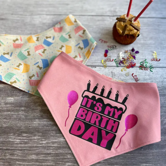 Load image into Gallery viewer, It&amp;#39;s my Birthday Reversible Bandana (pink)
